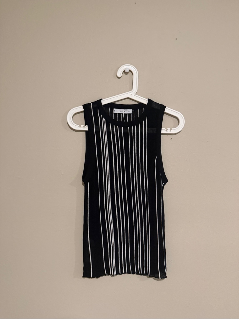 Mango Black and White Strip Tank